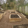 Raised beds were constructed and foundations laid for gravel path